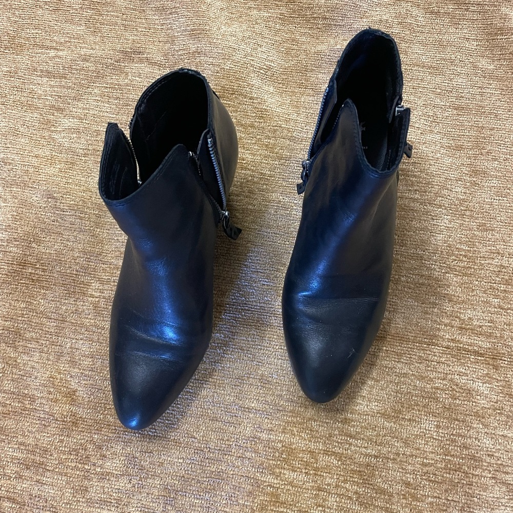 Frye booties black, 2 side zippers with 2 1/2” heel